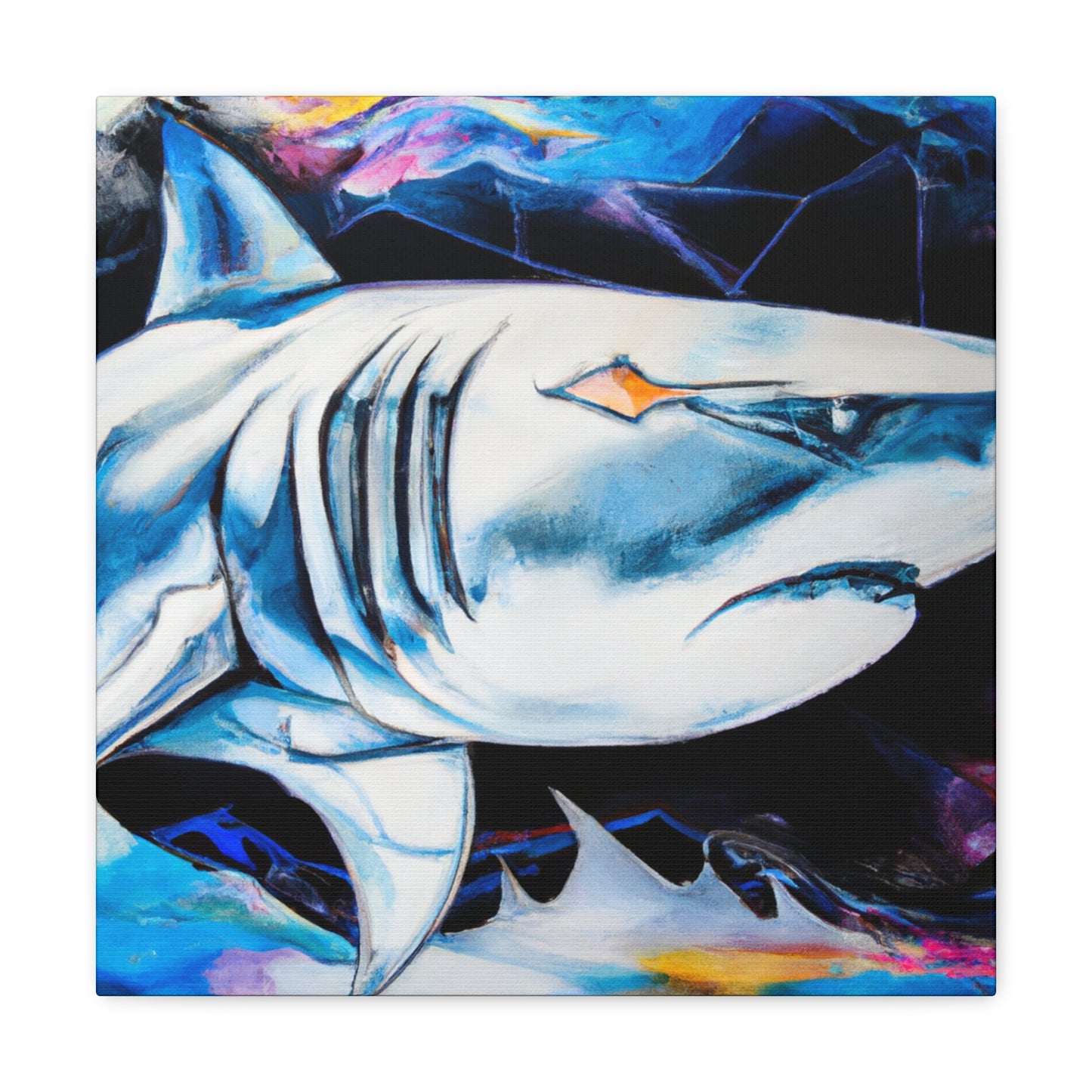 Shark in Turquoise. - Canvas