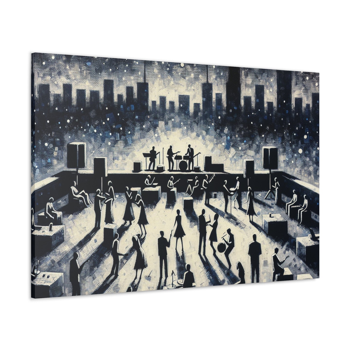 "Midnight on Rooftops" - Canvas