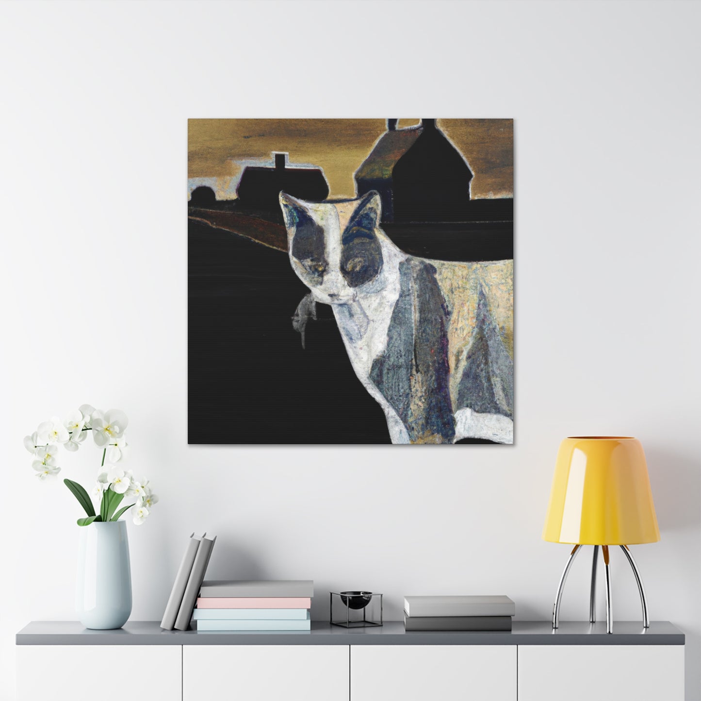 Cat Among Barns - Canvas