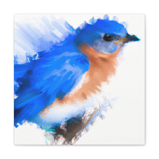 Bluebird's Peaceful Flight - Canvas