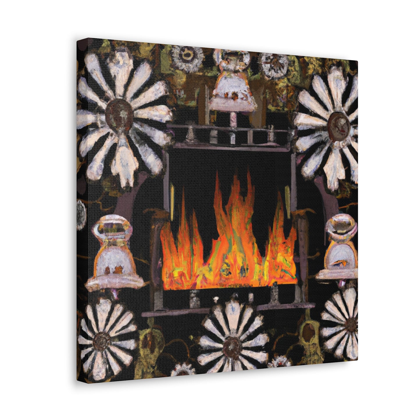 "Coal in the Fireplace" - Canvas