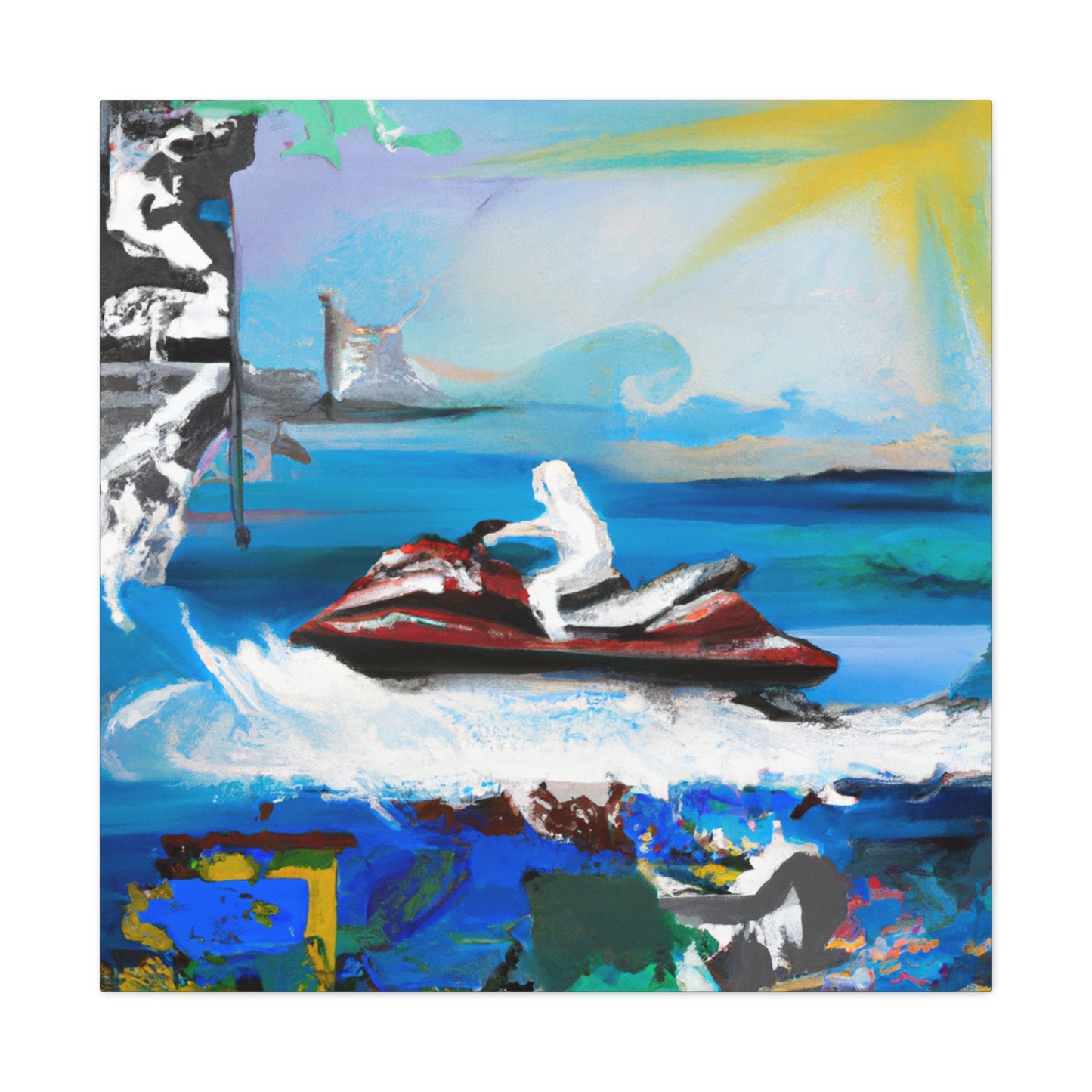 Jet Ski Urban Art - Canvas