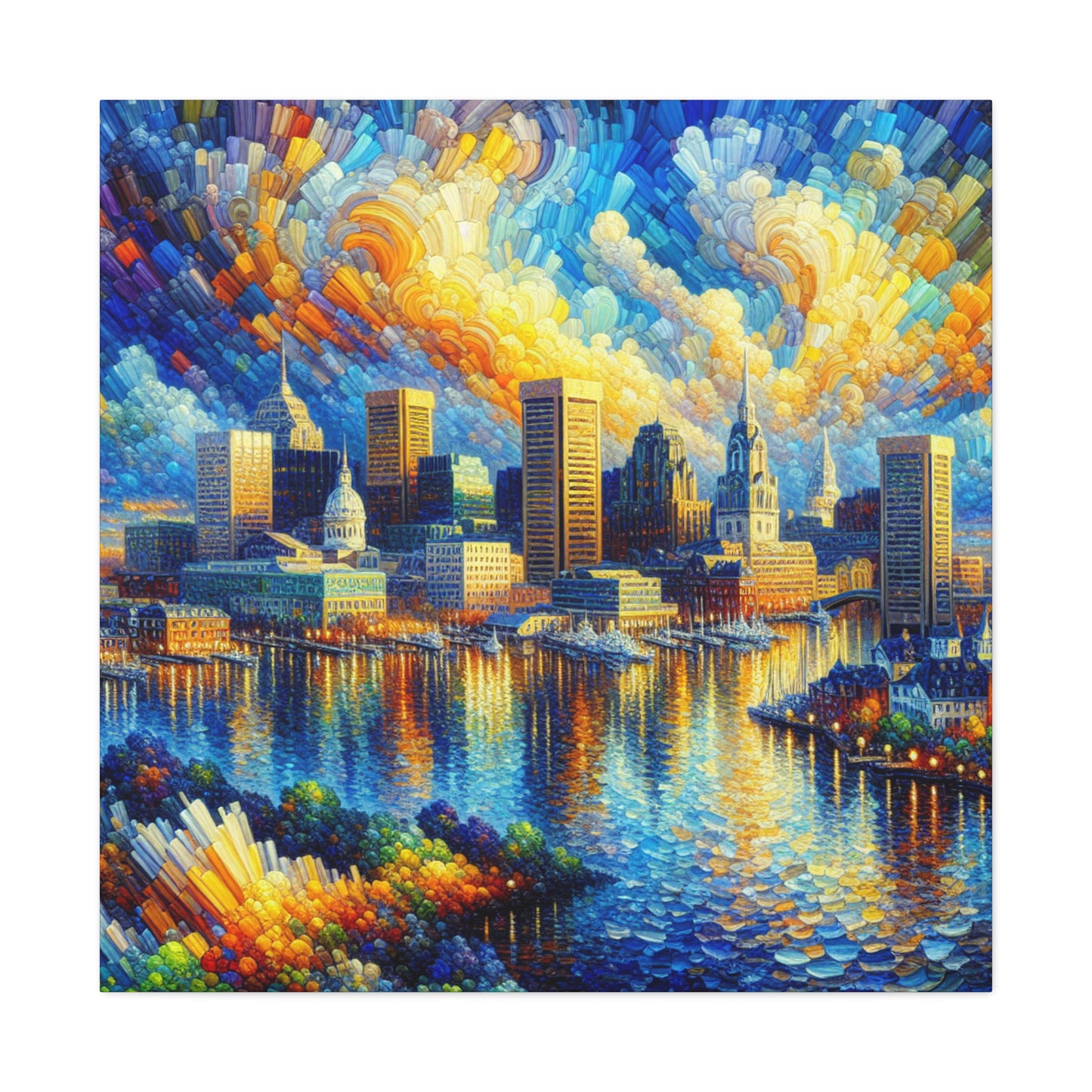 Harbor Hues of Baltimore - Canvas