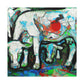 Cow's Abstract Tapestry - Canvas