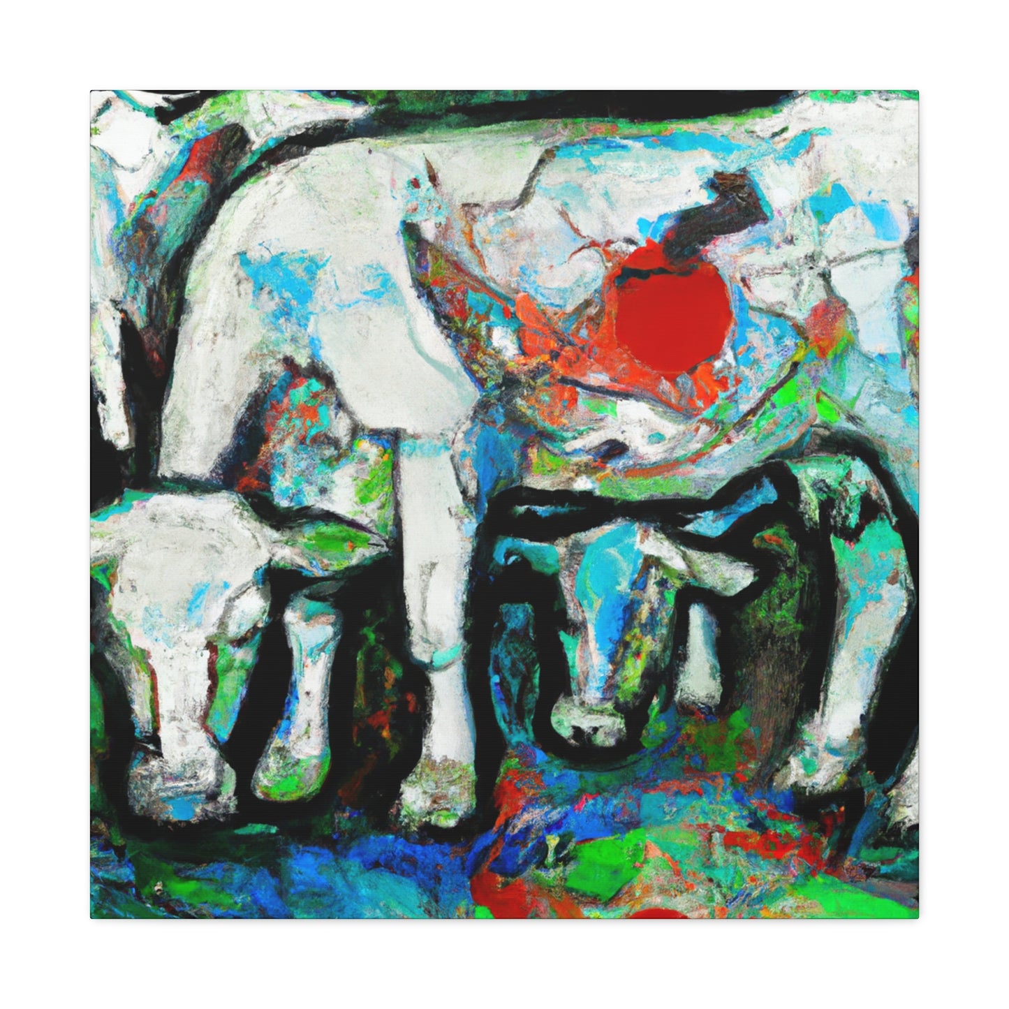 Cow's Abstract Tapestry - Canvas