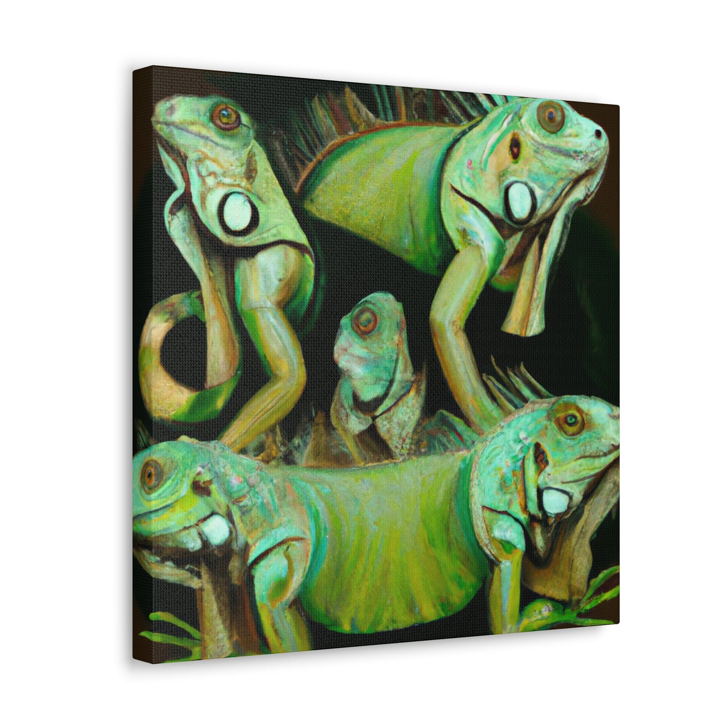 "Green Iguana Dreamscape" - Canvas