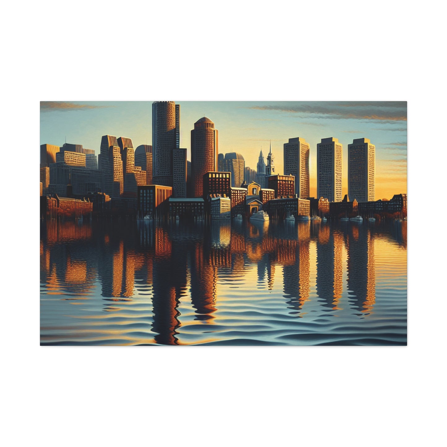 "Cityscape Serenade: Boston" - Canvas