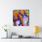 Elephant Embrace Abstraction - Canvas