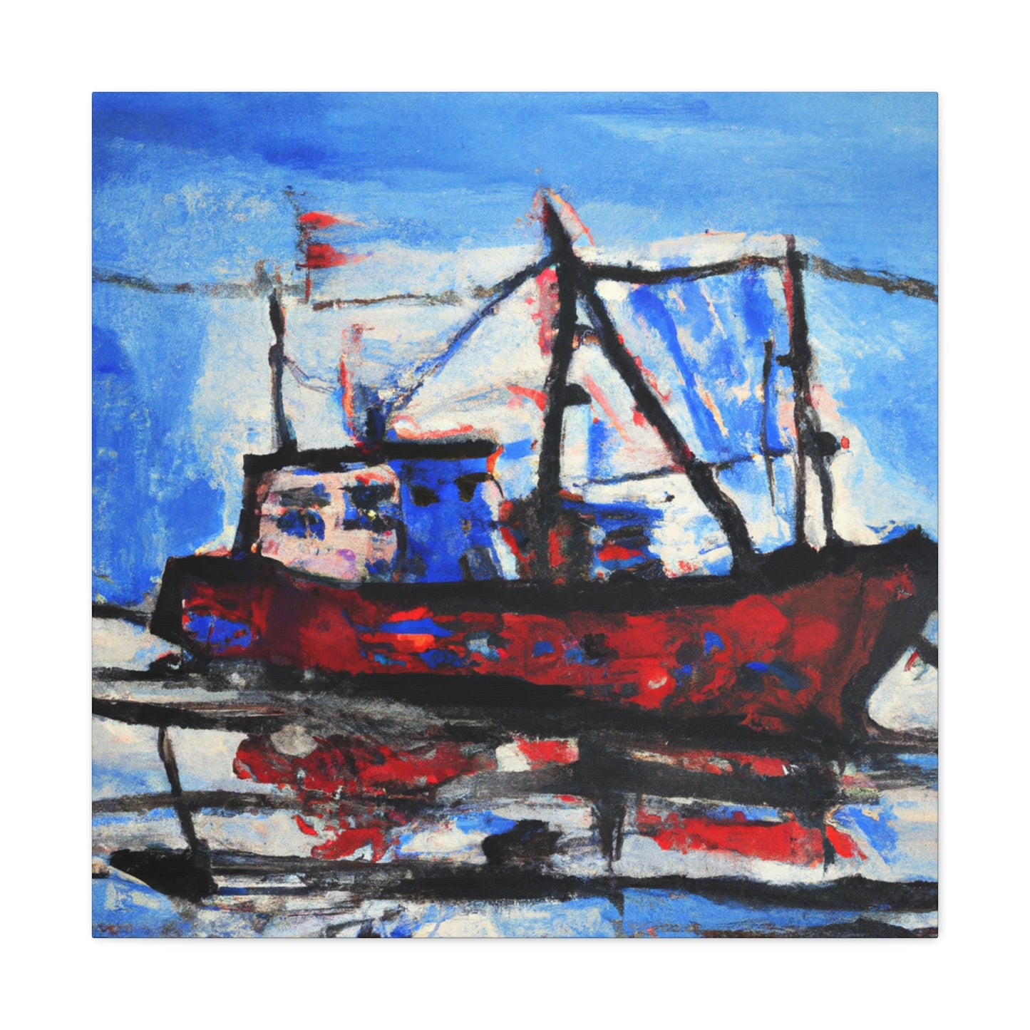 "Fishing Boat Encountering Storm" - Canvas