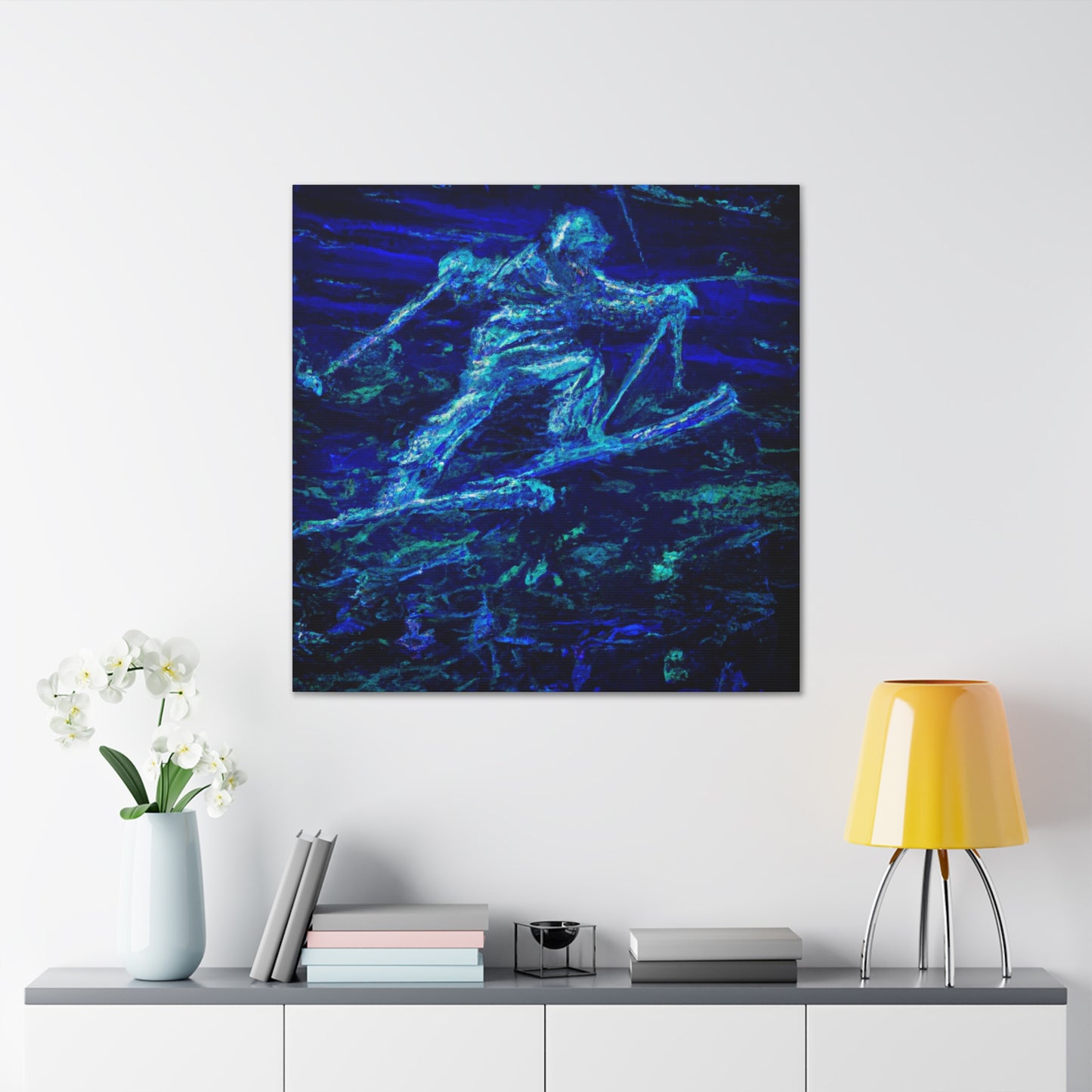 Skiing on Snowfields - Canvas