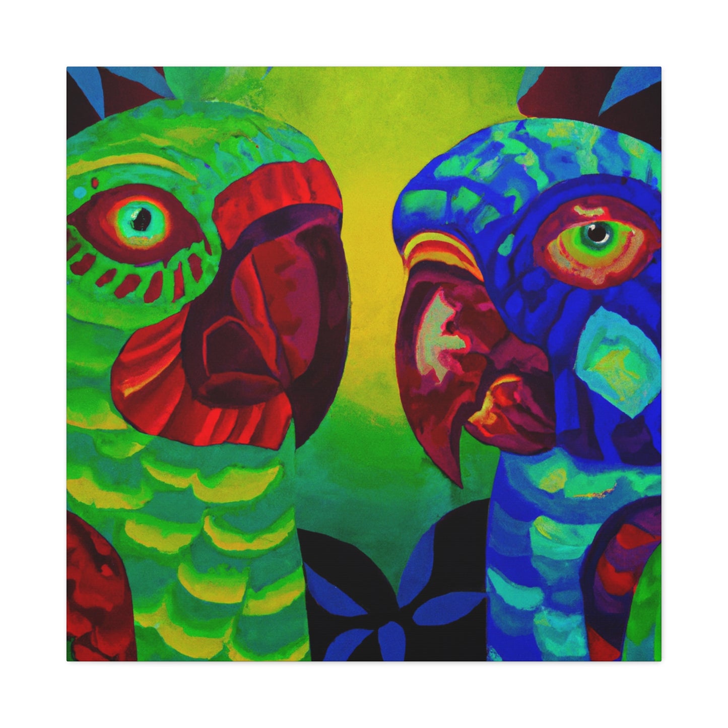 " Amazon Parrots Ablaze" - Canvas