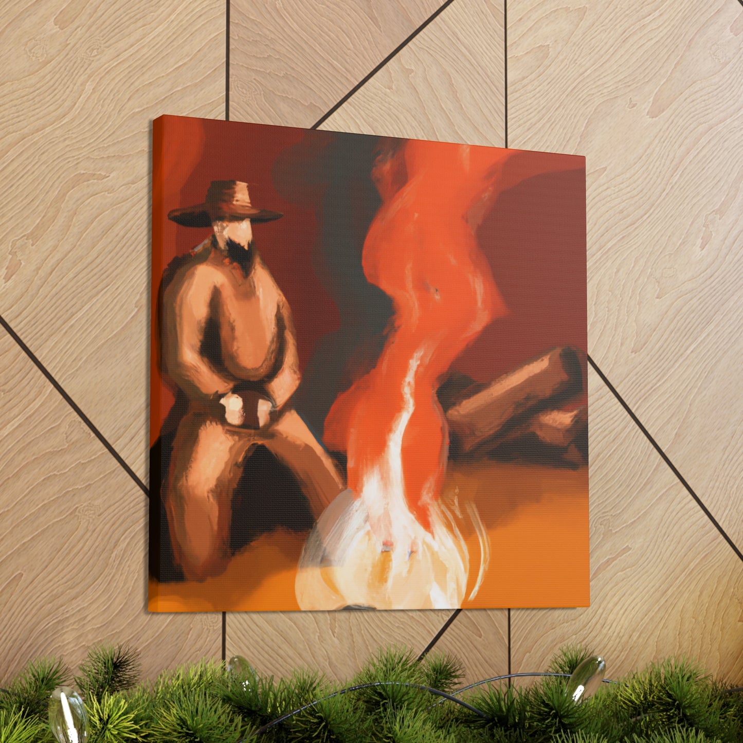 "Nighttime Campfire Glow" - Canvas