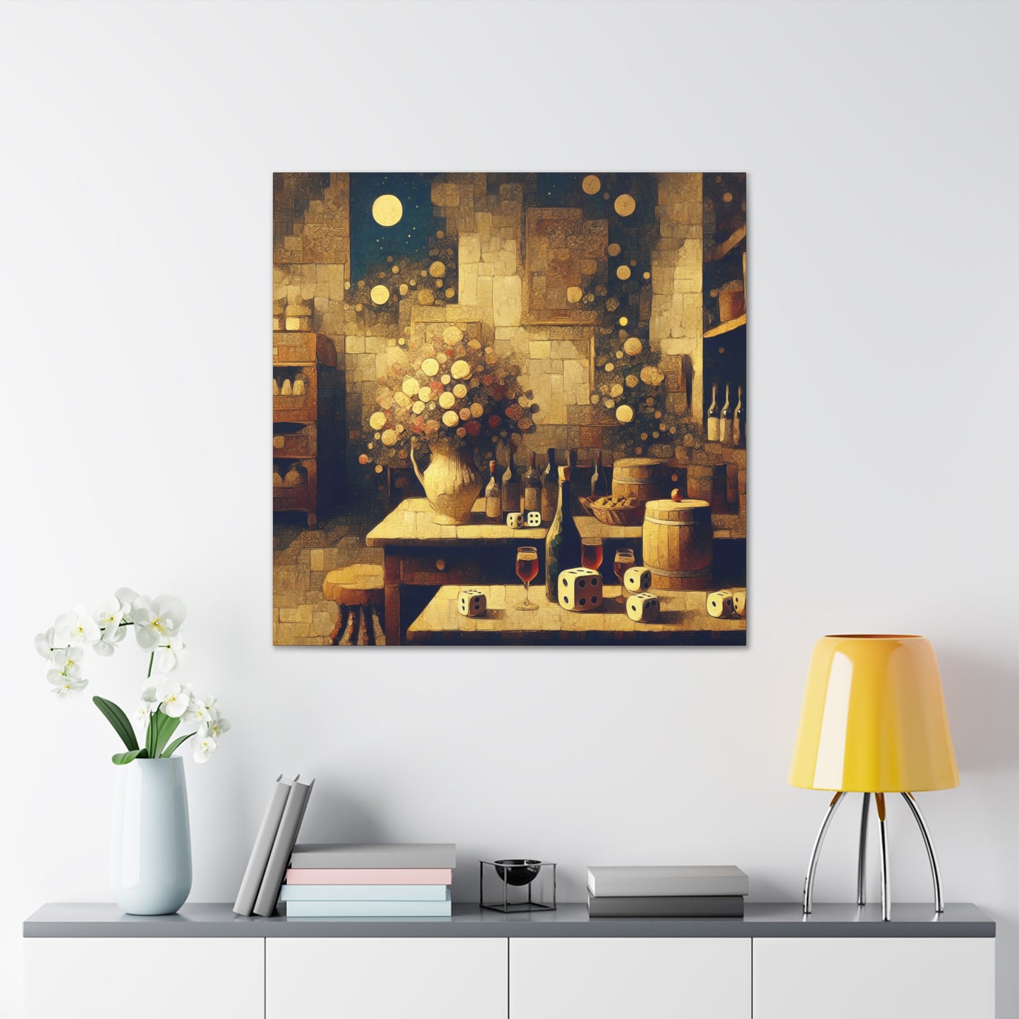 "Dancing Dice Delight" - Canvas