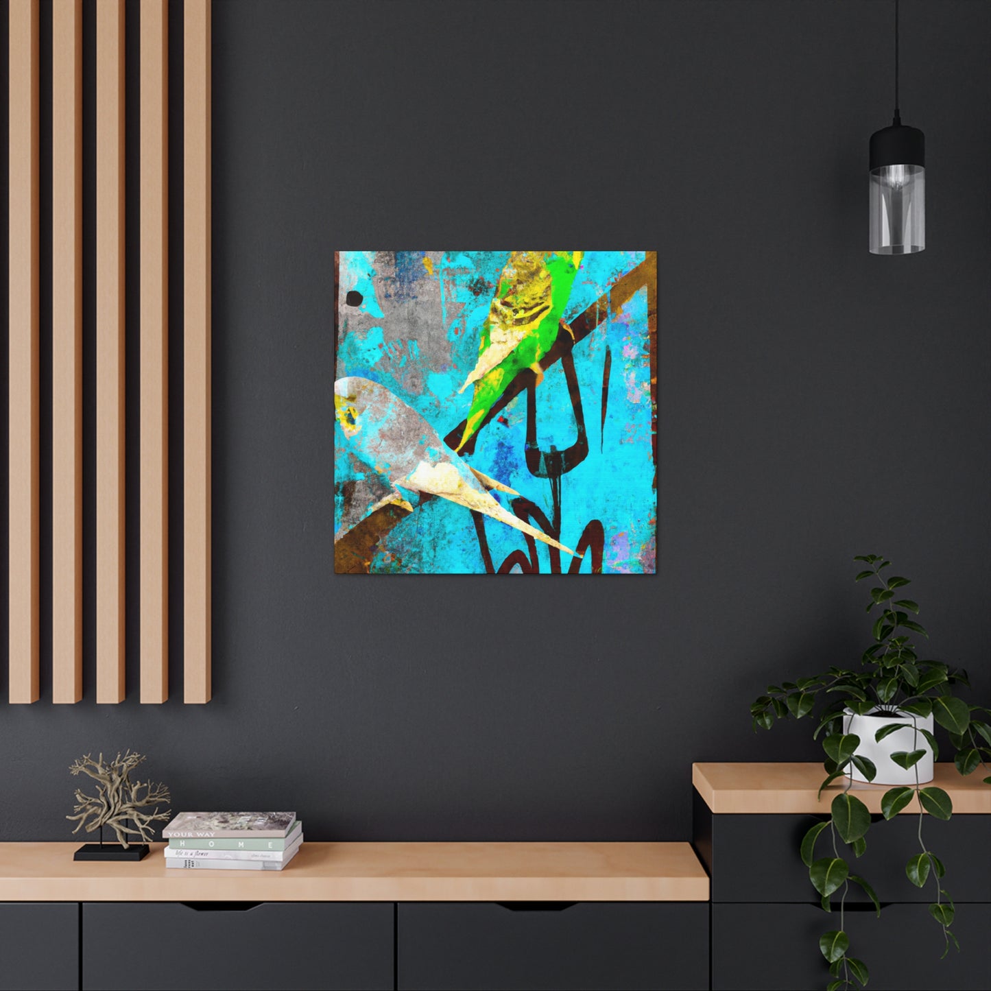 "Parakeets in Flight" - Canvas