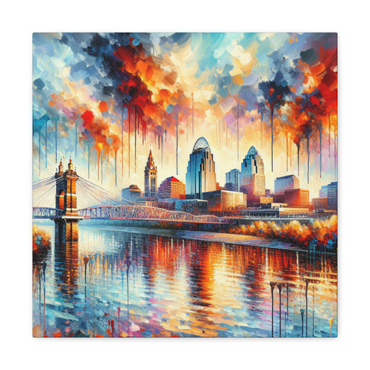 "Cityscape of Cincinnati" - Canvas