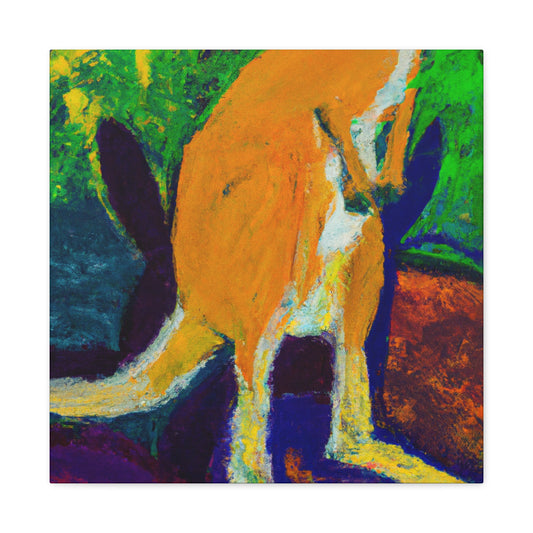 Kangaroo in Pointillism - Canvas