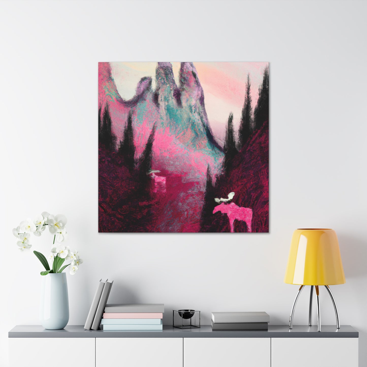 Moose in Splendour. - Canvas