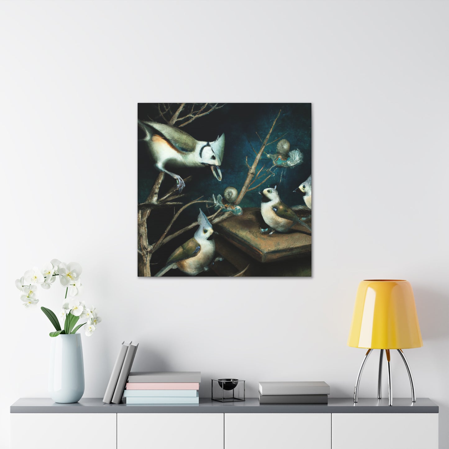 "Tufted Titmouse Utopia" - Canvas