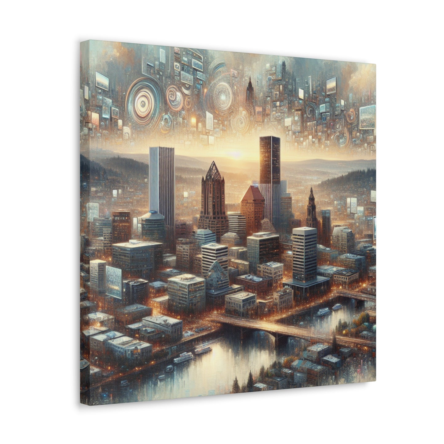 Serenity Amidst Cityscape - Canvas