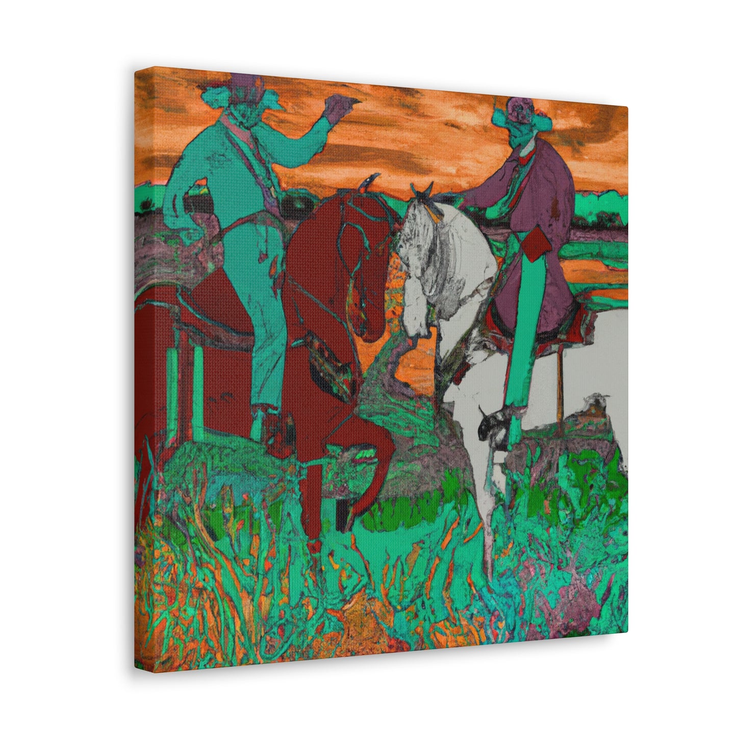 Horses in Pastureland - Canvas