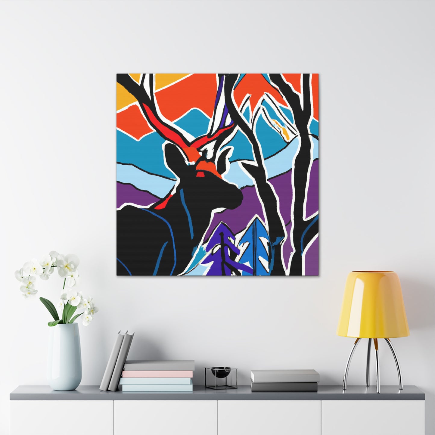 Deer Amidst Pop Art - Canvas