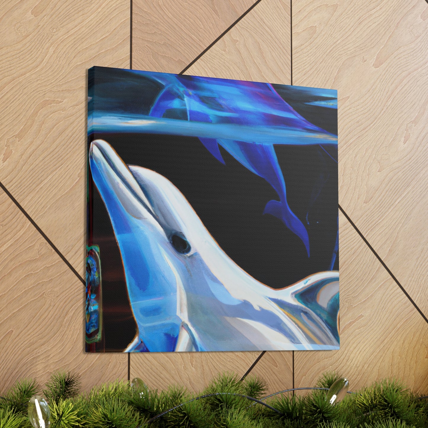 "Dolphin's Midnight Swim" - Canvas