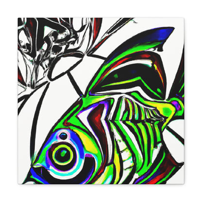 "Rainbow Fish in Deco" - Canvas