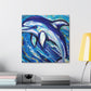 Dolphins in Expressionism - Canvas