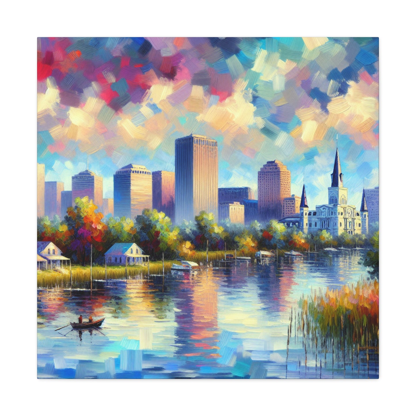 "Vibrant Streets of Louisiana" - Canvas