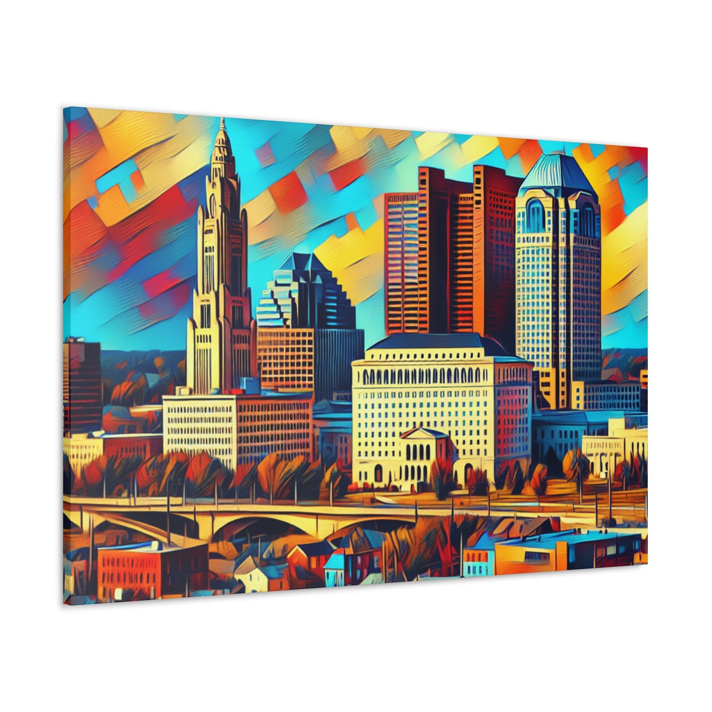 "Vibrant Columbus Dawn" - Canvas