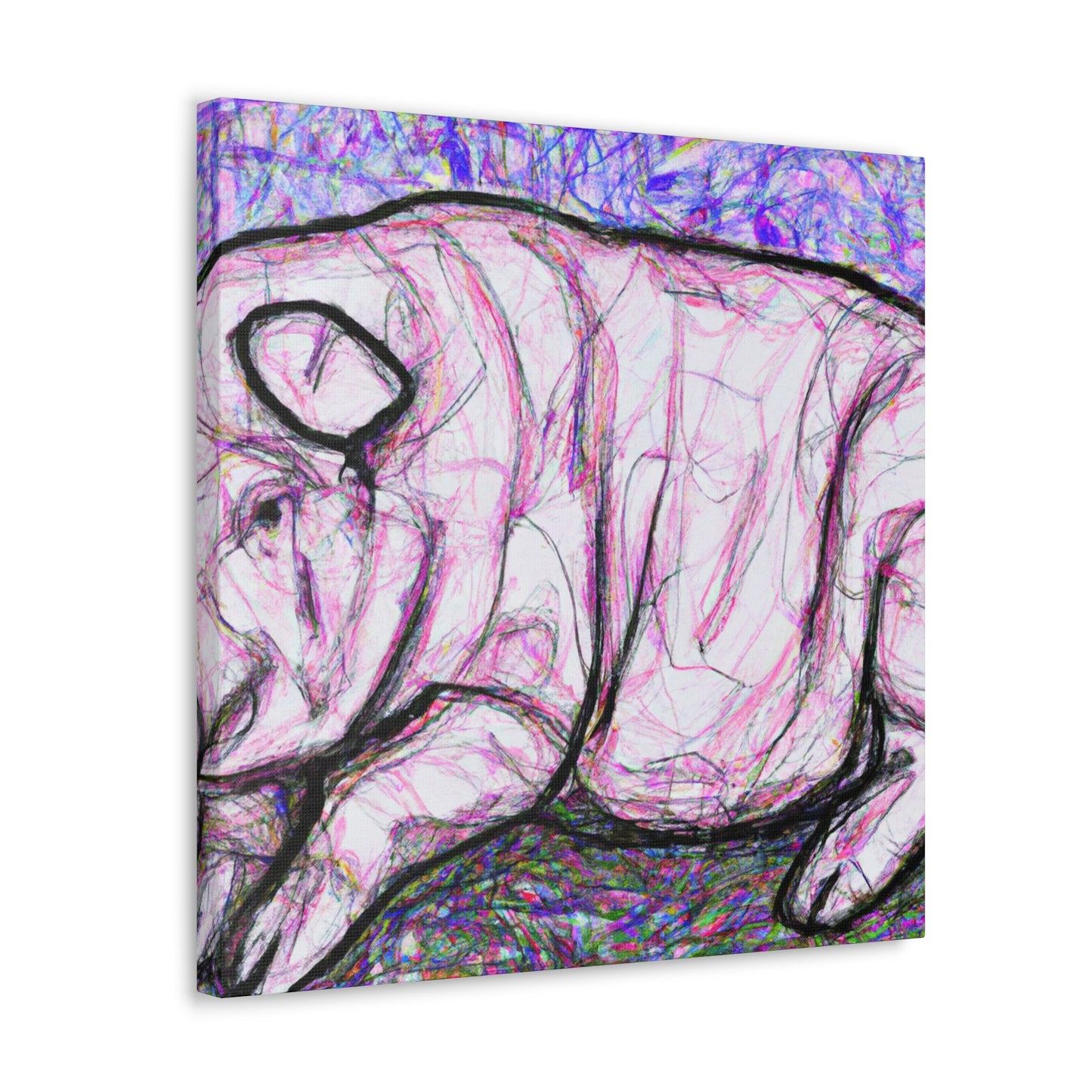 Pig in the Meadow - Canvas