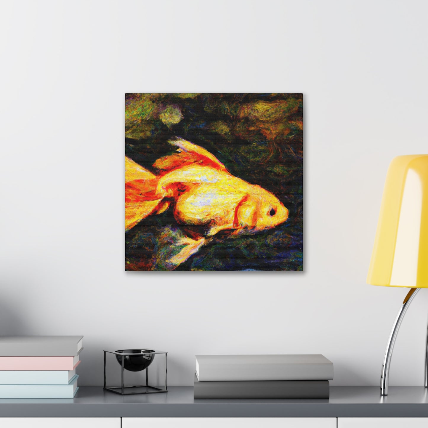 "Gilded Goldfish Glowing". - Canvas