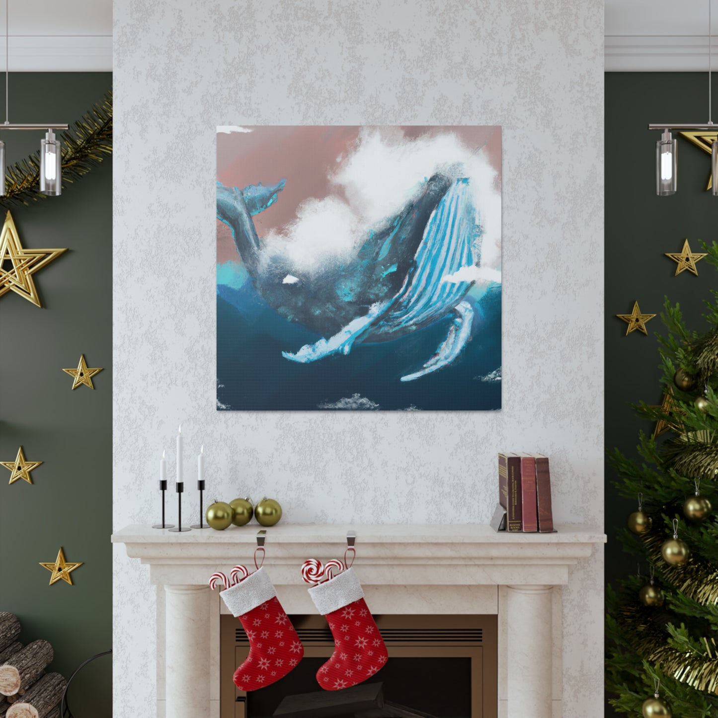 Humpback Whale Collage - Canvas