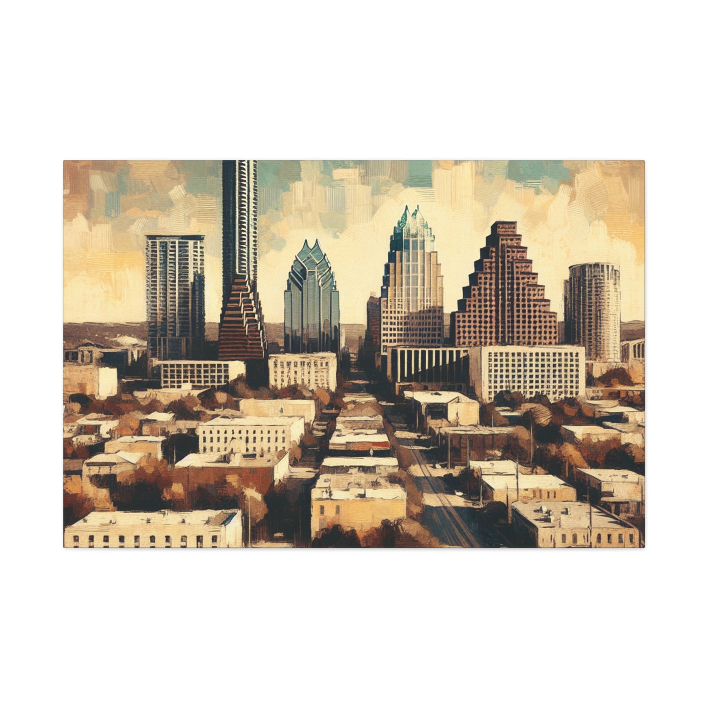 "Vibrant Texan Metropolis" - Canvas