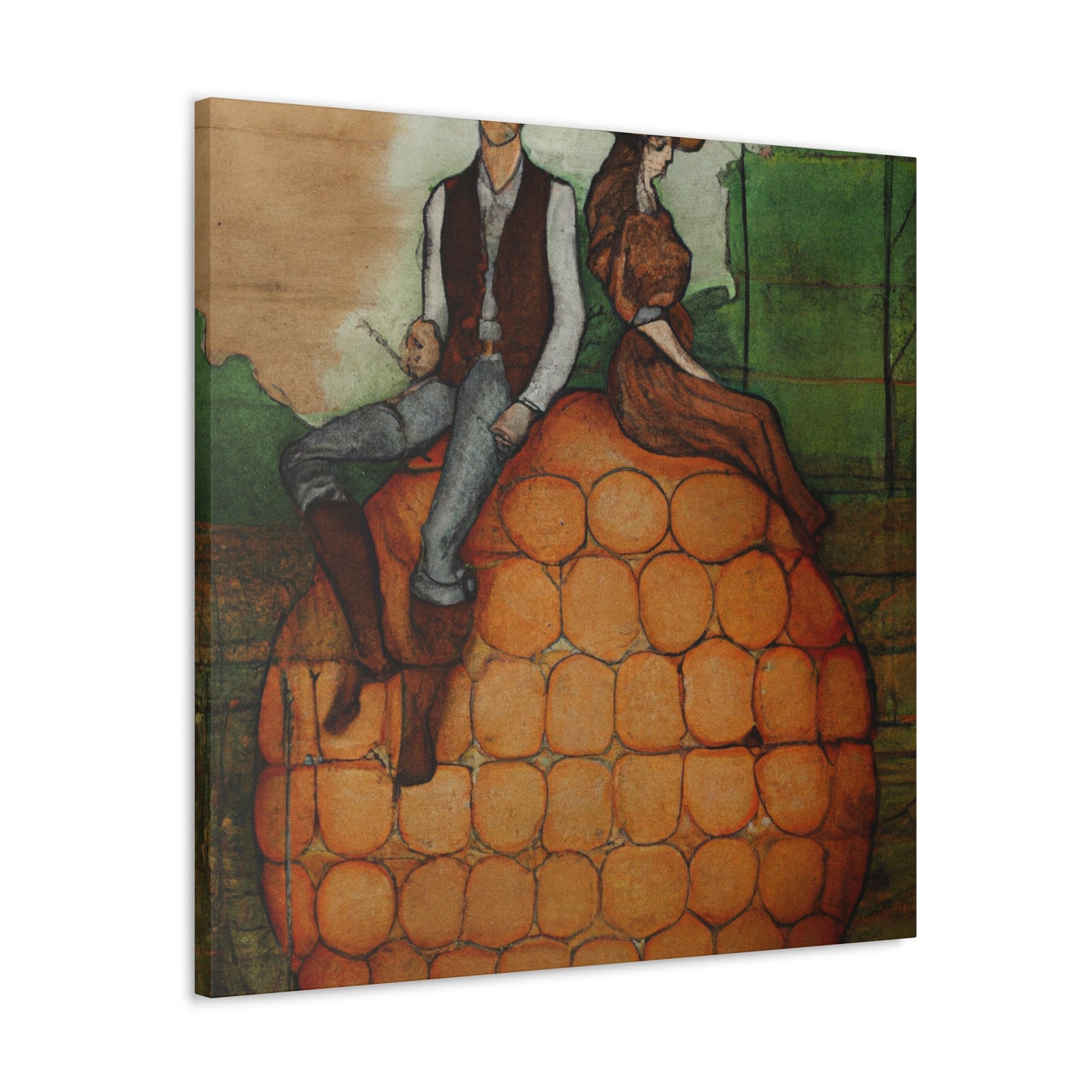 "Harvesting Hay Bales" - Canvas