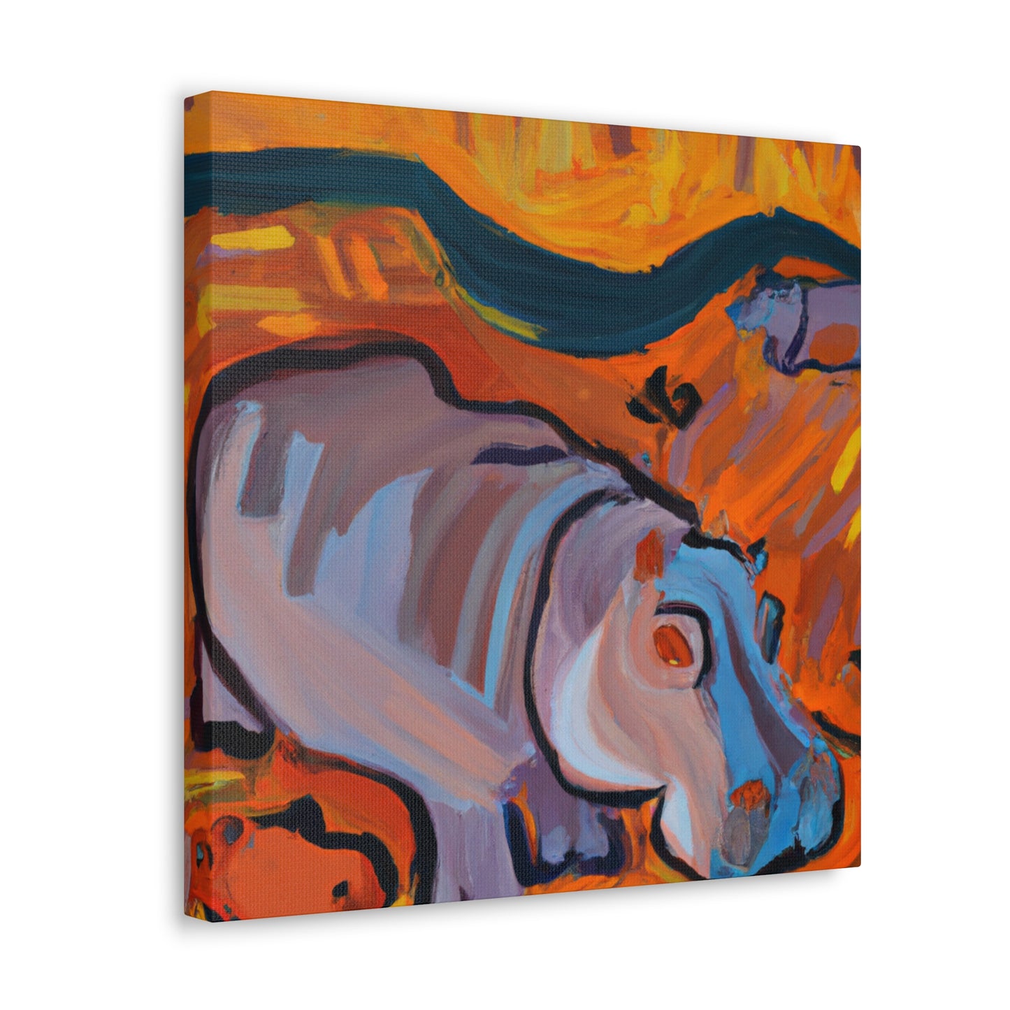 "Hippo in the Wild" - Canvas