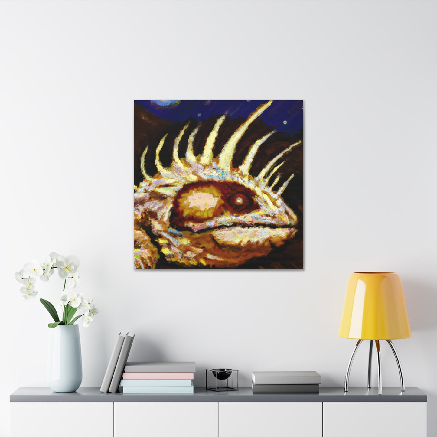 "Horned Lizard Impressionism" - Canvas