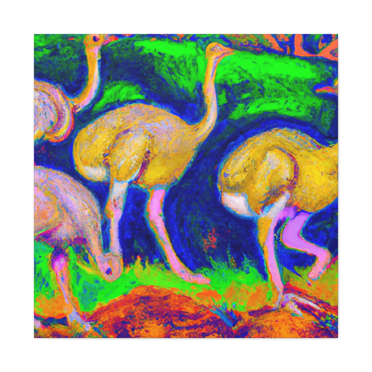 Ostrich Dreamscape Painting - Canvas