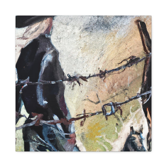 "Barbed Wire Embrace" - Canvas