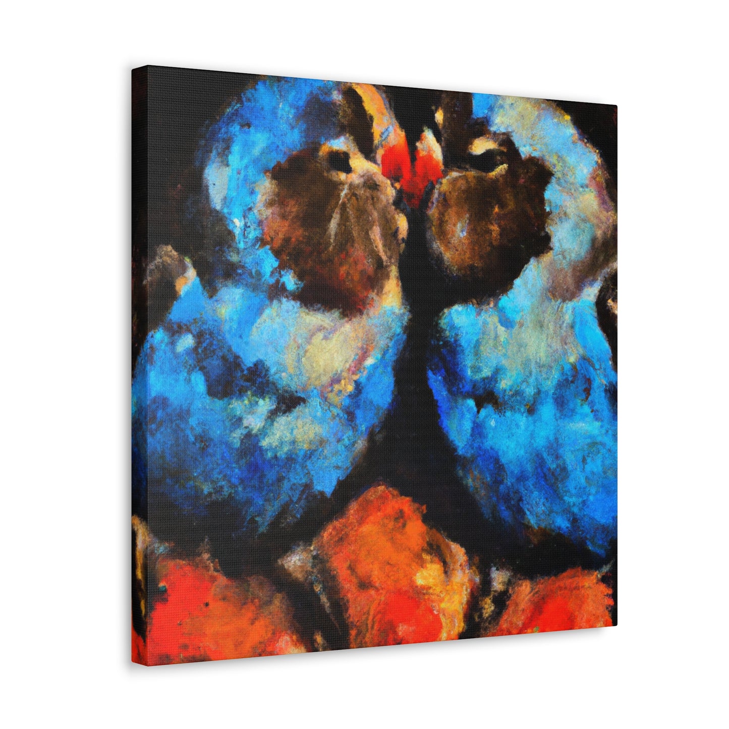 "Lovebirds in Moonlit Nocturne - Canvas