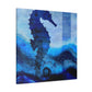 "Seahorse in Silver Art" - Canvas