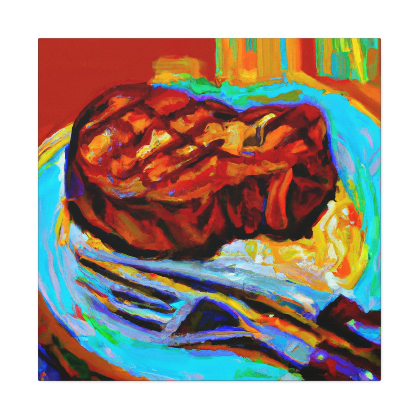 Grilled Steak Fauvism - Canvas