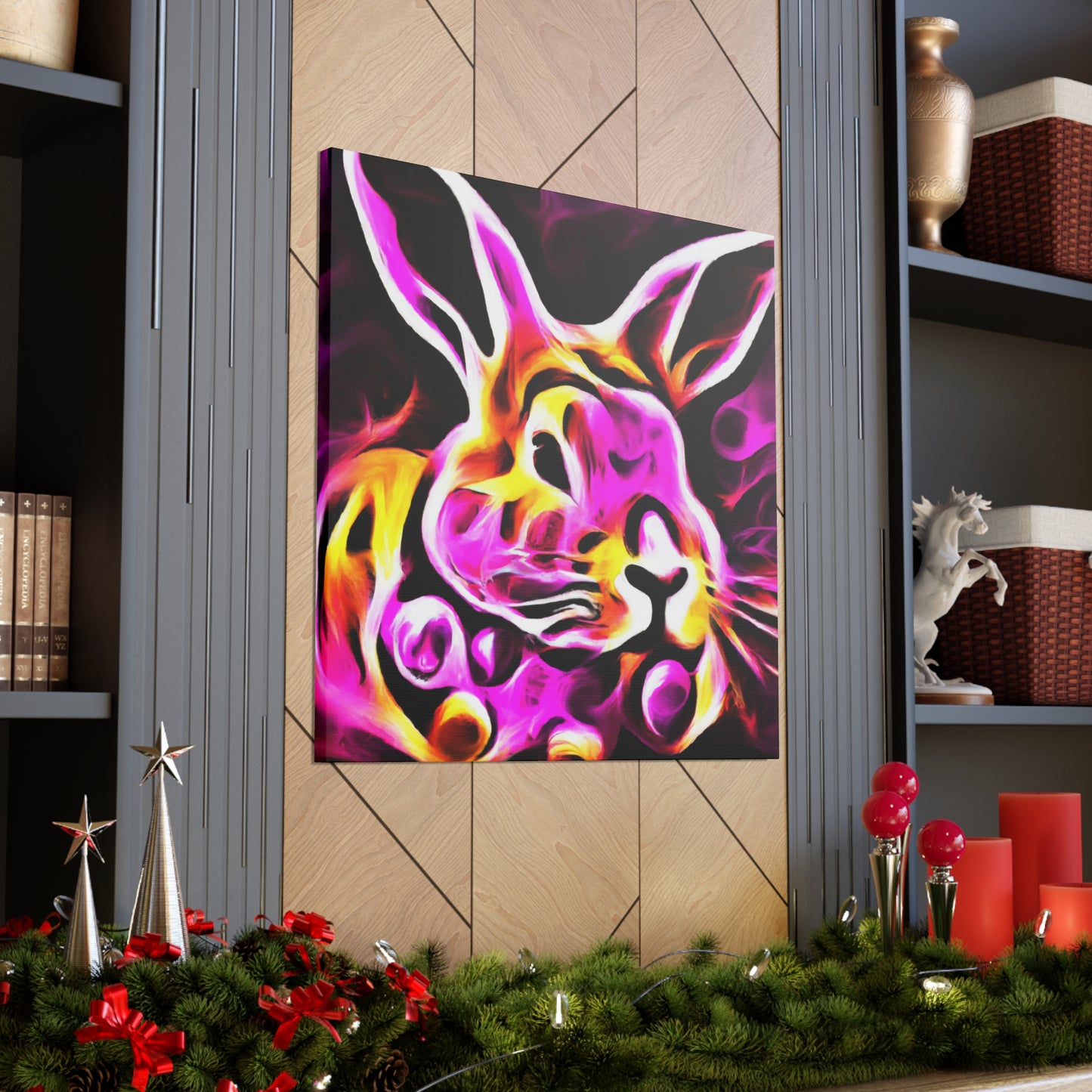 "Rabbit In Bloom Garden" - Canvas