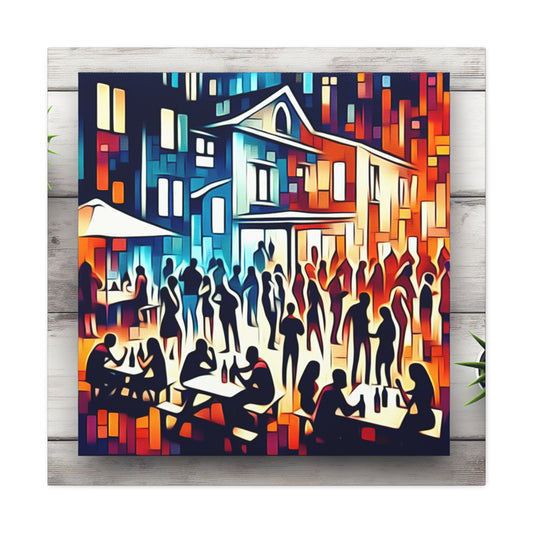 "Midnight Revelry: Jazzing Homes" - Canvas