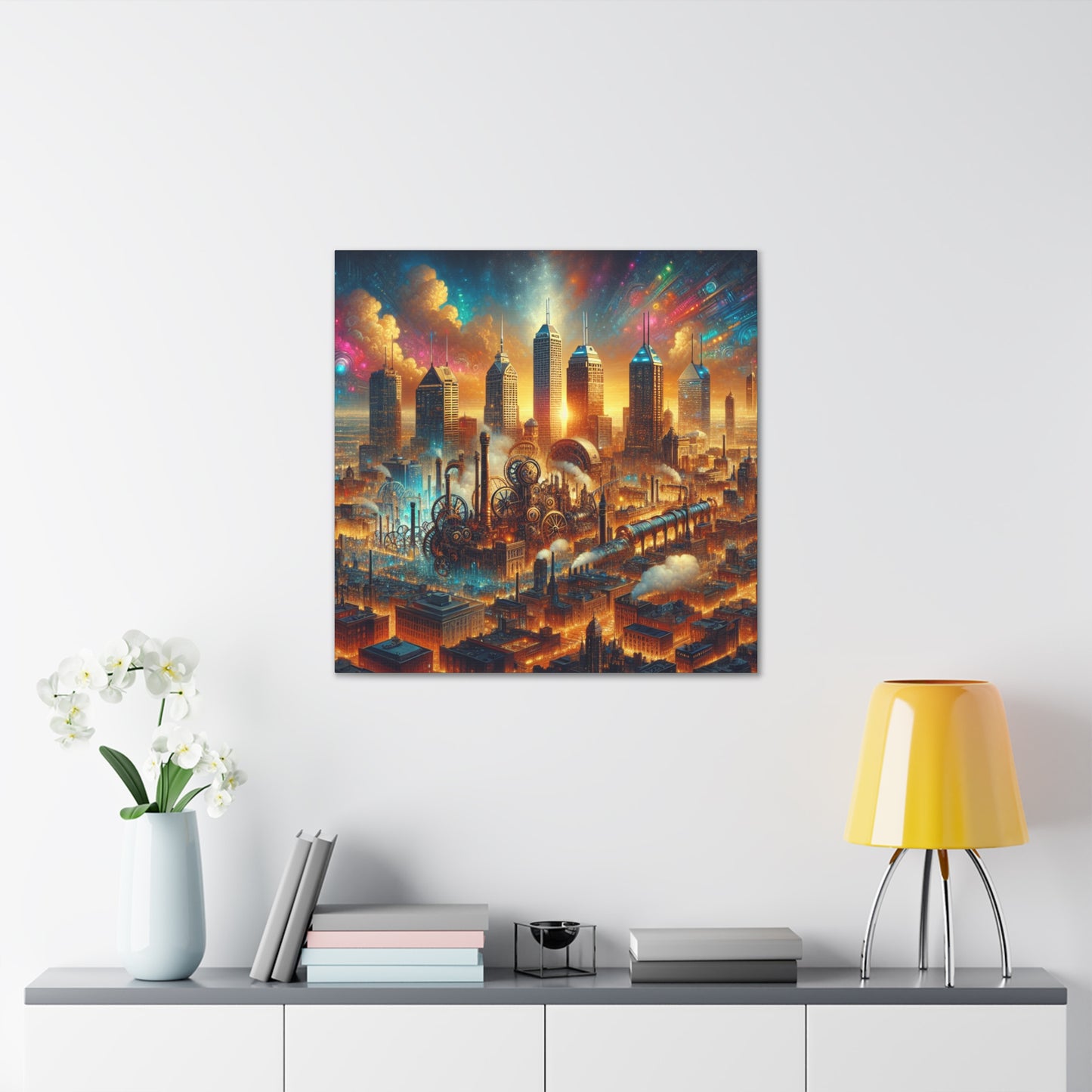 "Steam City's Industrial Dreams" - Canvas