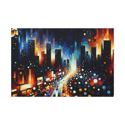 Midnight Metropolis Glow - Canvas