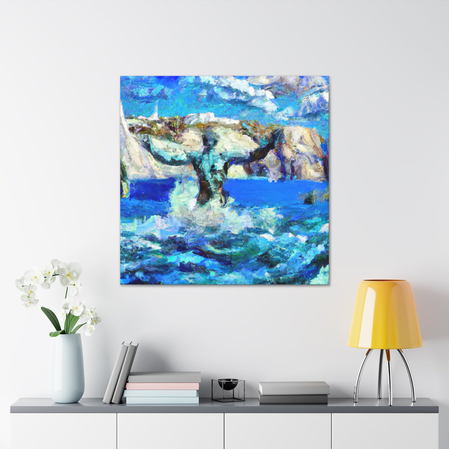 Poseidon on a Rock - Canvas