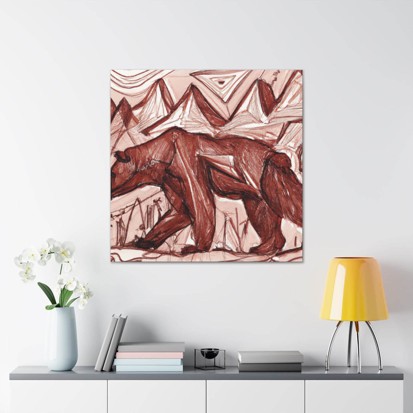 "Grizzly in Copper Gears" - Canvas