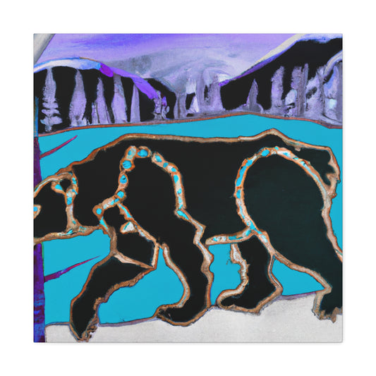 Bear in Moonlit Wood - Canvas