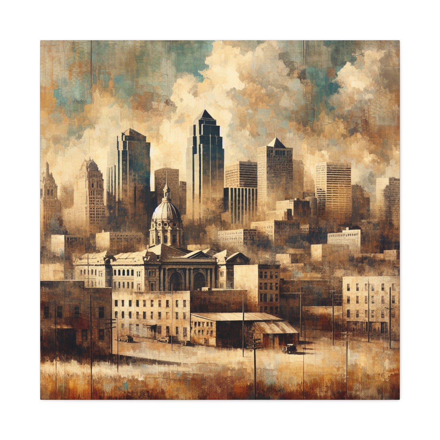 "Cityscape Spectrum Kansas" - Canvas